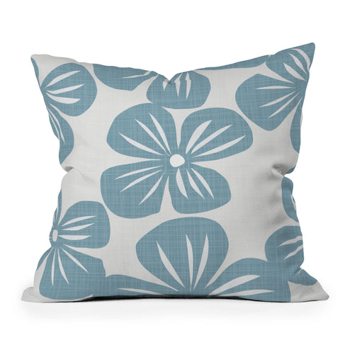 Mirimo Bluette Giant Blooms Outdoor Throw Pillow
