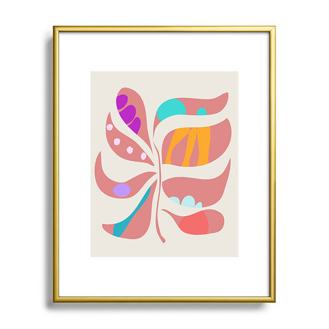 Mirimo Boho Leaf Metal Framed Art Print