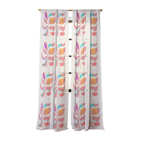 Mirimo Boho Leaf Sheer Window Curtain