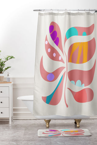 Mirimo Boho Leaf Shower Curtain And Mat