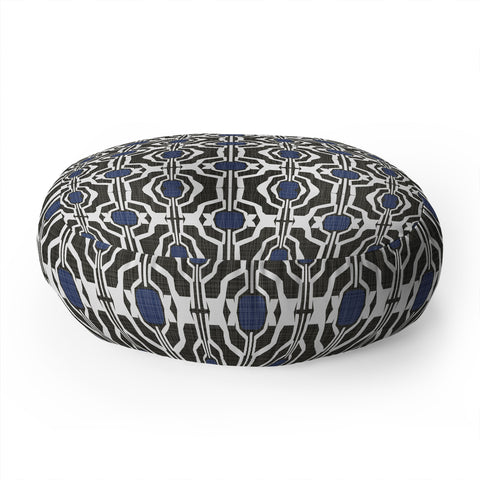 Mirimo Boke Black and Indigo Floor Pillow Round