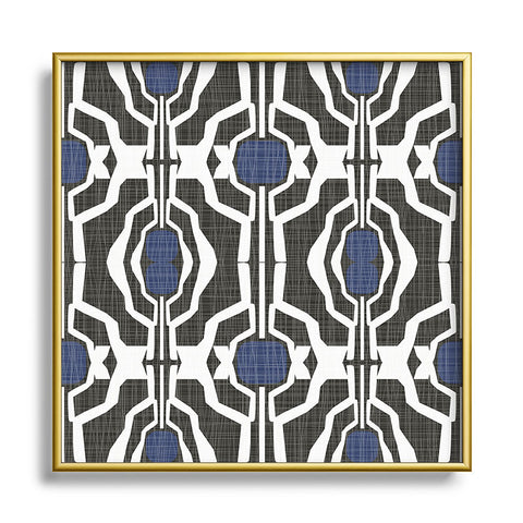 Mirimo Boke Black and Indigo Square Metal Framed Art Print