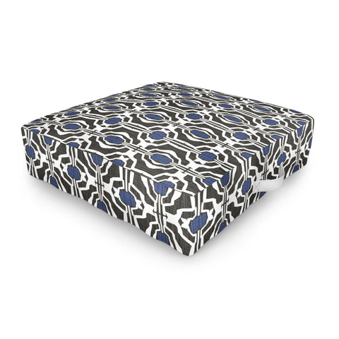 Mirimo Boke Black and Indigo Outdoor Floor Cushion