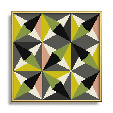 Mirimo Bosa Green Square Metal Framed Art Print