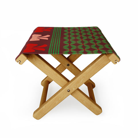 Mirimo Bows and Christmas Greens Folding Stool