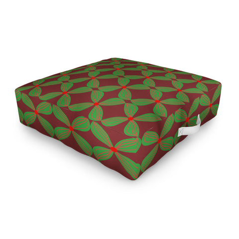 Mirimo Bows and Christmas Greens Outdoor Floor Cushion
