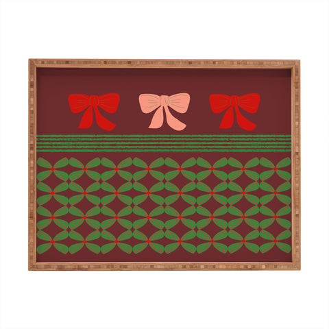 Mirimo Bows and Christmas Greens Rectangular Tray
