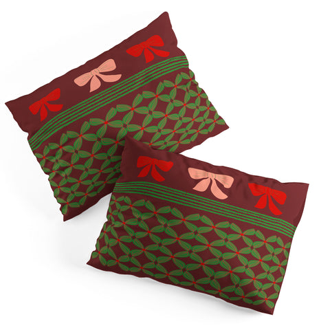 Mirimo Bows and Christmas Greens Pillow Shams