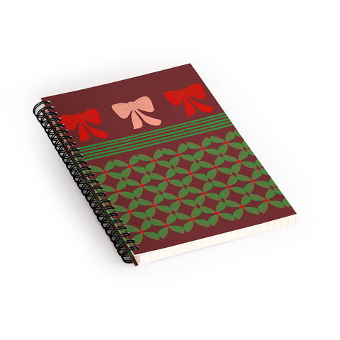 Mirimo Bows and Christmas Greens Spiral Notebook