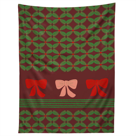 Mirimo Bows and Christmas Greens Tapestry