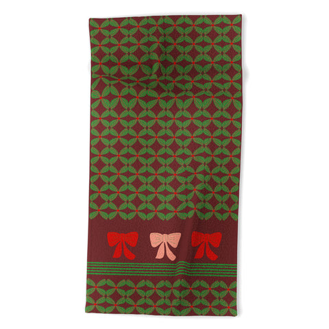 Mirimo Bows and Christmas Greens Beach Towel