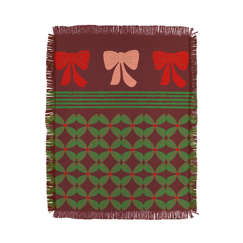 Mirimo Bows and Christmas Greens Throw Blanket
