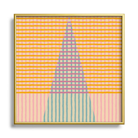 Mirimo Buktu Orange Square Metal Framed Art Print