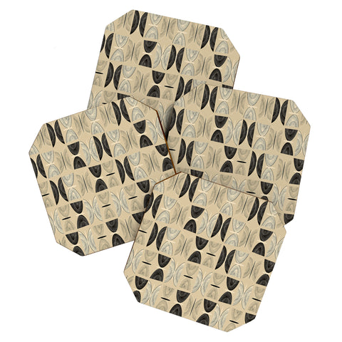 Mirimo Butterflies Abstract Beige Coaster Set