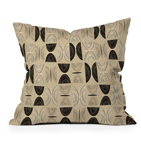 Mirimo Butterflies Abstract Beige Outdoor Throw Pillow