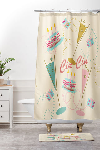 Mirimo Cin Cin Happy Party Shower Curtain And Mat