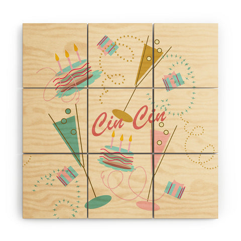 Mirimo Cin Cin Happy Party Wood Wall Mural