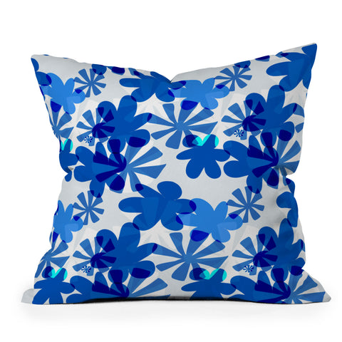 Mirimo Cobalt Blooms Outdoor Throw Pillow