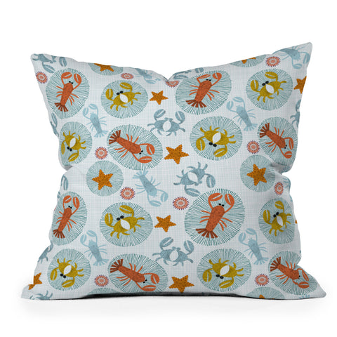 Mirimo Crabs and Lobsters Throw Pillow