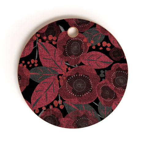 Mirimo Dark Red Romance Cutting Board Round