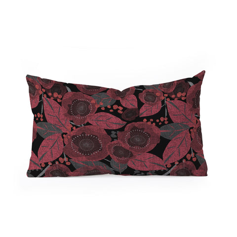 Mirimo Dark Red Romance Oblong Throw Pillow