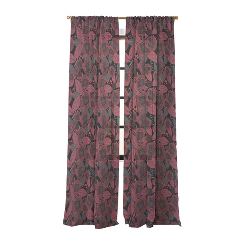 Mirimo Dark Red Romance Sheer Window Curtain