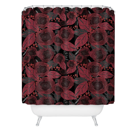 Mirimo Dark Red Romance Shower Curtain