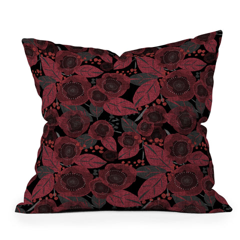 Mirimo Dark Red Romance Outdoor Throw Pillow