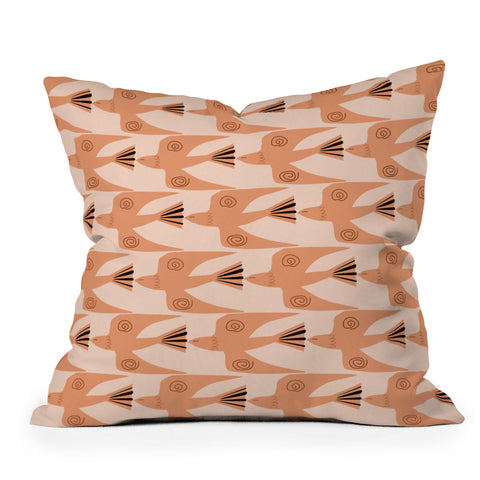 Mirimo Doves Terracotta Outdoor Throw Pillow