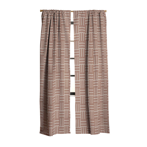 Mirimo Earthy Mocha Tiles Blackout Window Curtain
