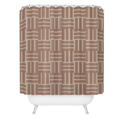Mirimo Earthy Mocha Tiles Shower Curtain