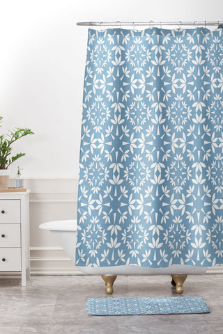 Mirimo Essaouira Blue Shower Curtain And Mat