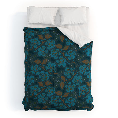 Mirimo Flora Blue Comforter