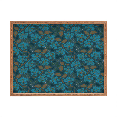 Mirimo Flora Blue Rectangular Tray