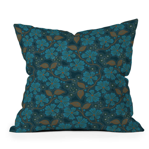 Mirimo Flora Blue Outdoor Throw Pillow