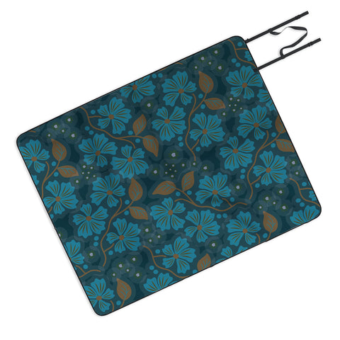 Mirimo Flora Blue Picnic Blanket