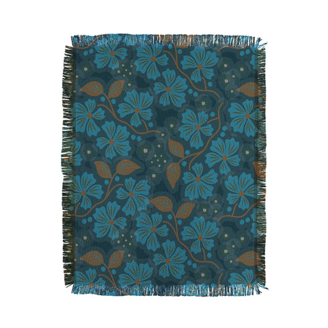 Mirimo Flora Blue Throw Blanket