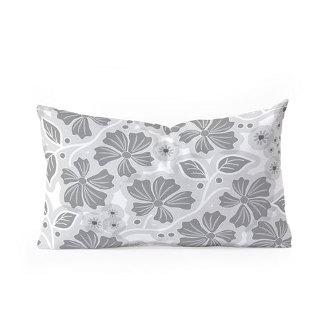 Mirimo Flora Gray Oblong Throw Pillow