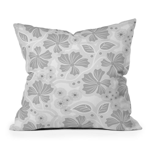 Mirimo Flora Gray Outdoor Throw Pillow