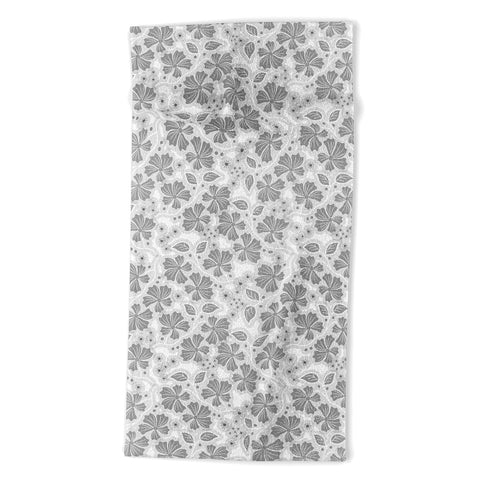 Mirimo Flora Gray Beach Towel
