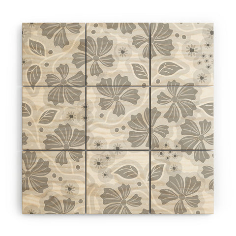 Mirimo Flora Gray Wood Wall Mural