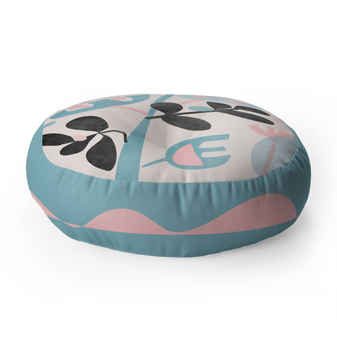 Mirimo Floral Abstract Floor Pillow Round