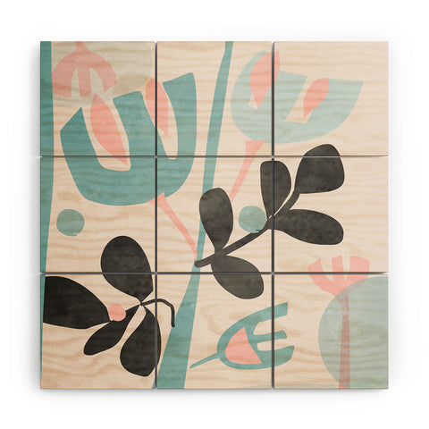 Mirimo Floral Abstract Wood Wall Mural