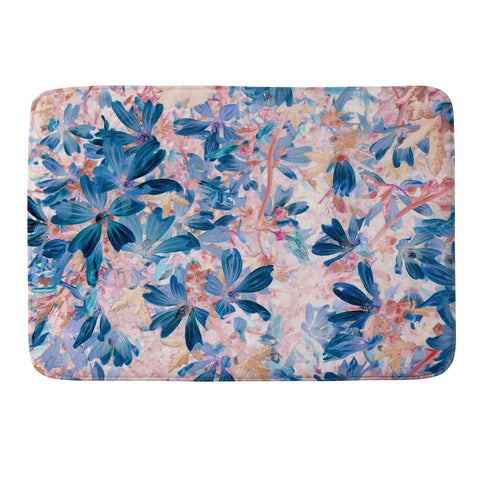 Mirimo Floralia Blue Memory Foam Bath Mat