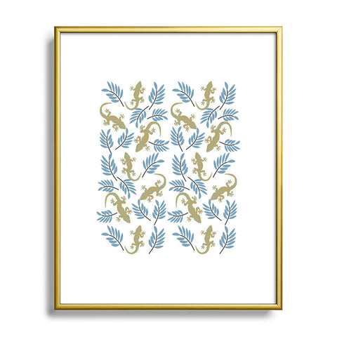 Mirimo Gecko Meeting Metal Framed Art Print