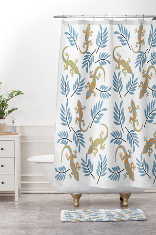 Mirimo Gecko Meeting Shower Curtain And Mat