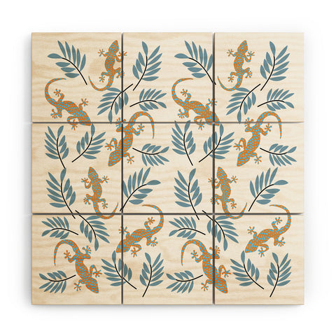 Mirimo Gecko Meeting Wood Wall Mural