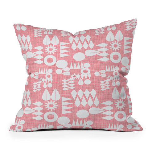 Mirimo Geometric Play Pink Outdoor Throw Pillow
