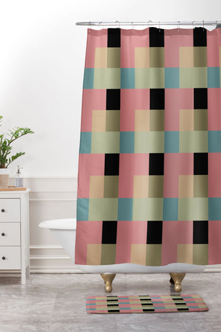 Mirimo Geometric Trend 1 Shower Curtain And Mat
