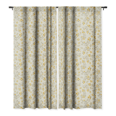 Mirimo Gold Blooms Blackout Window Curtain